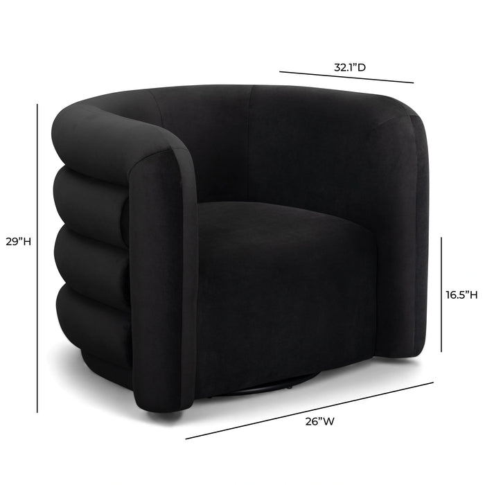 Curves Performance Velvet Swivel Accent Chair