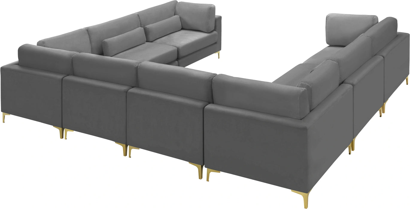 Julia Grey Velvet Modular Sectional (8 Boxes)
