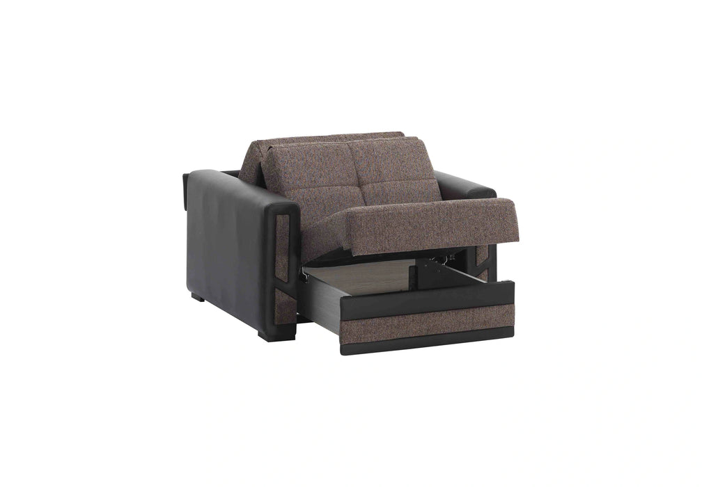 Ottomanson Mondomax Collection Upholstered Convertible Armchair with Storage