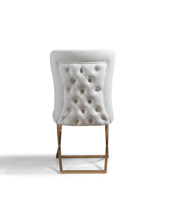 Ottomanson Royal Collection Upholstered Gold Legged Dining Chair, Set of 2