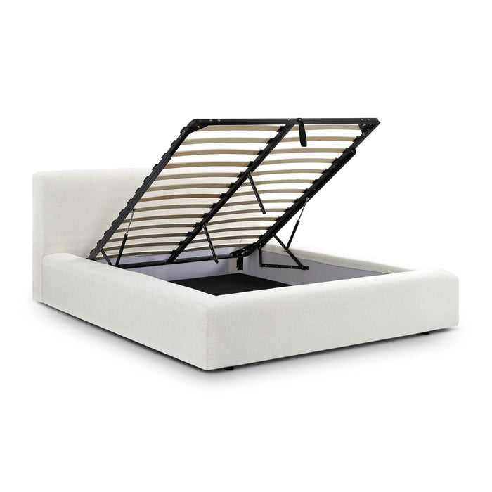 Meena Cream Upcycled Performance Linen Storage Bed