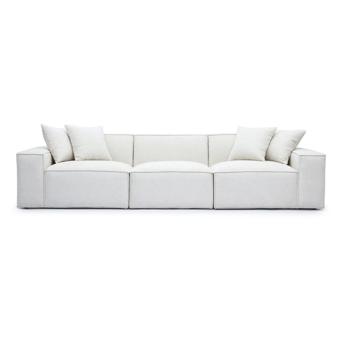 Mindy 115" Performance Chenille Basketweave Modular Sofa