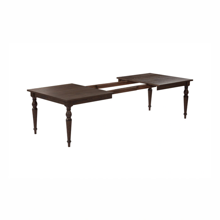 Mila 74"-114" Dark Brown Extendable Rectangular Dining Table