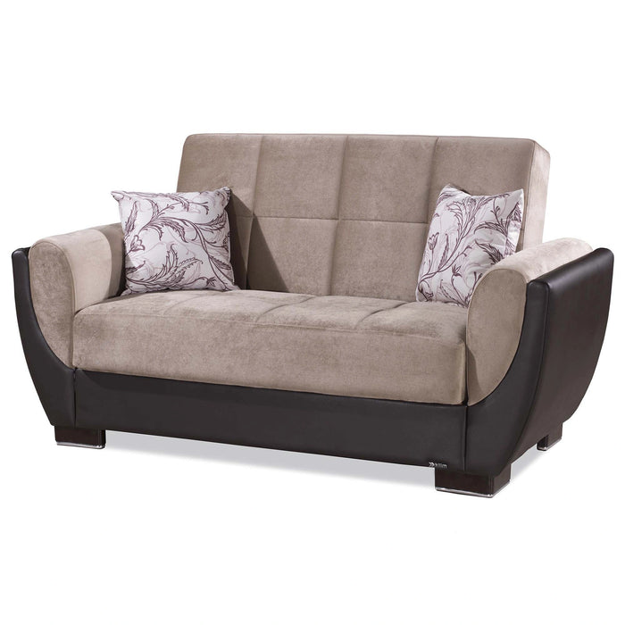 Ottomanson Armada Air Collection Upholstered Convertible Loveseat with Storage