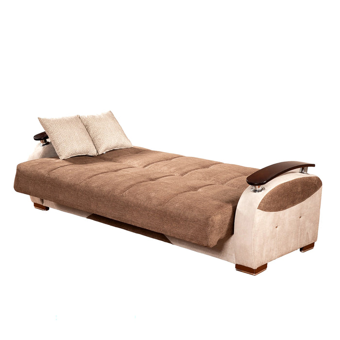 Ottomanson Yafah Collection Upholstered Convertible Sofabed with Storage