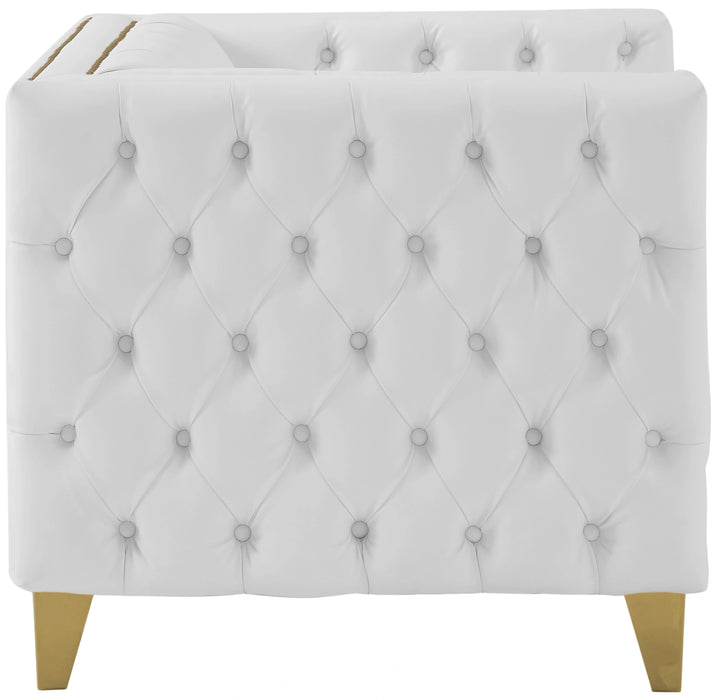 Michelle White Faux Leather Chair