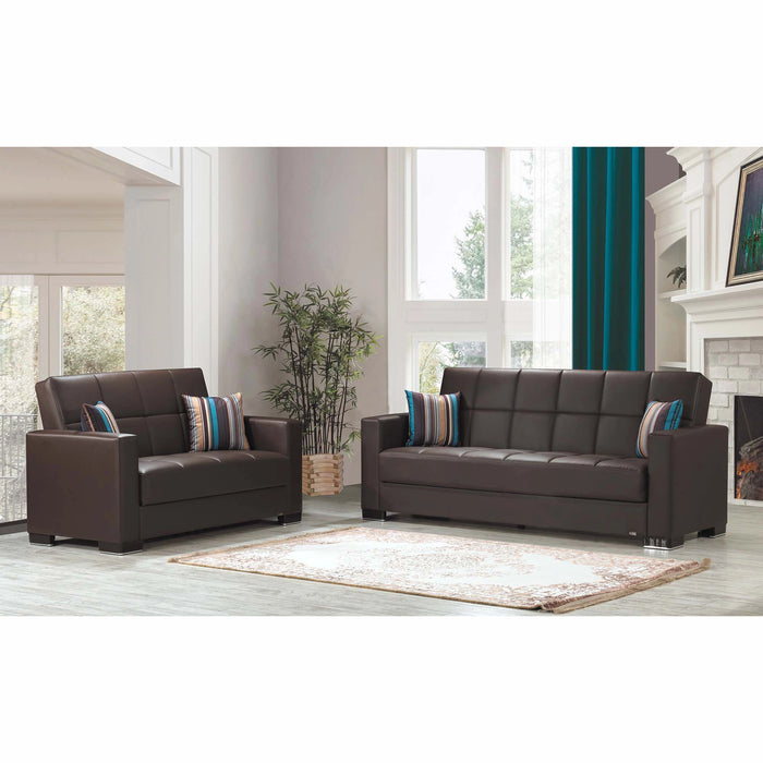 Ottomanson Armada Collection Upholstered Convertible Sofabed with Storage