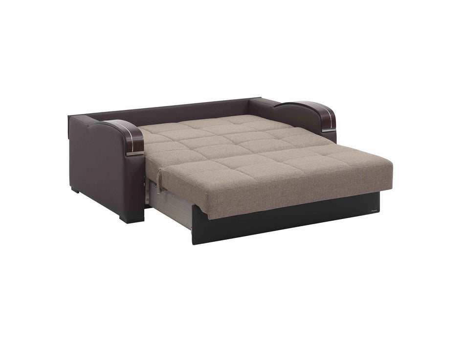 Ottomanson Sleep Plus Collection Upholstered Convertible Loveseat with Storage