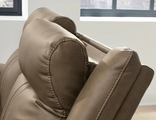 Max-Momentum 7-Piece Biscotti Power Reclining L-Shape Sectional with Audio Consoles