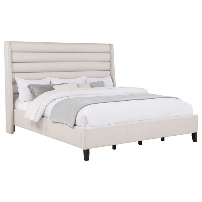 Leslie Upholstered Wingback Platform Bed