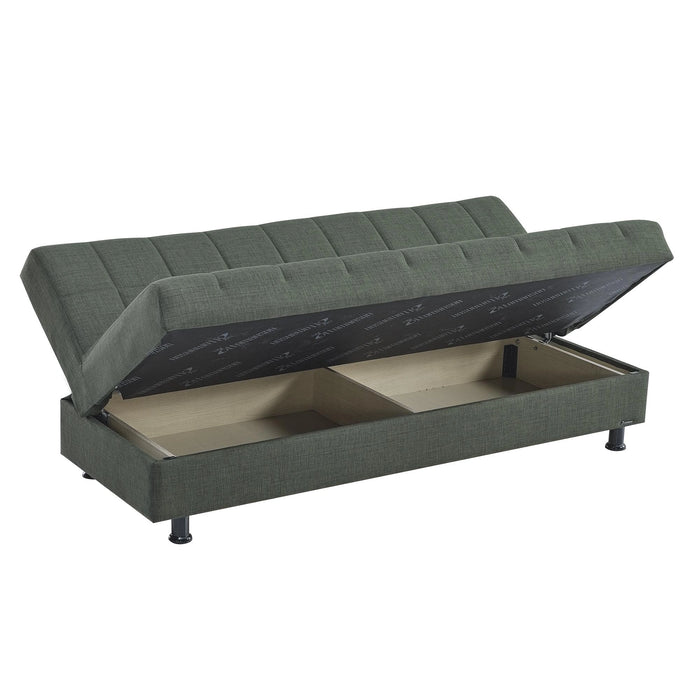 Ottomanson Sasta Collection Convertible Sofabed with Storage, Living Room Furniture, Bedroom Couch For Small Rooms, Studio Apartment Essentials, Black