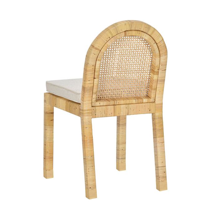 Amara Cream Contract-Grade Linen Arched Dining Chair