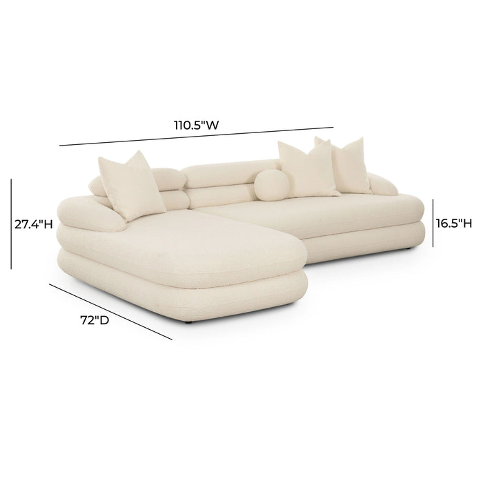 Lulu 2-Piece Cream Performance Boucle L-Shaped Sectional