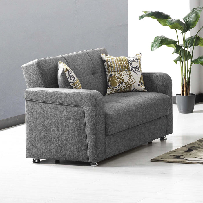 Ottomanson Harmony Collection Upholstered Convertible Loveseat with Storage