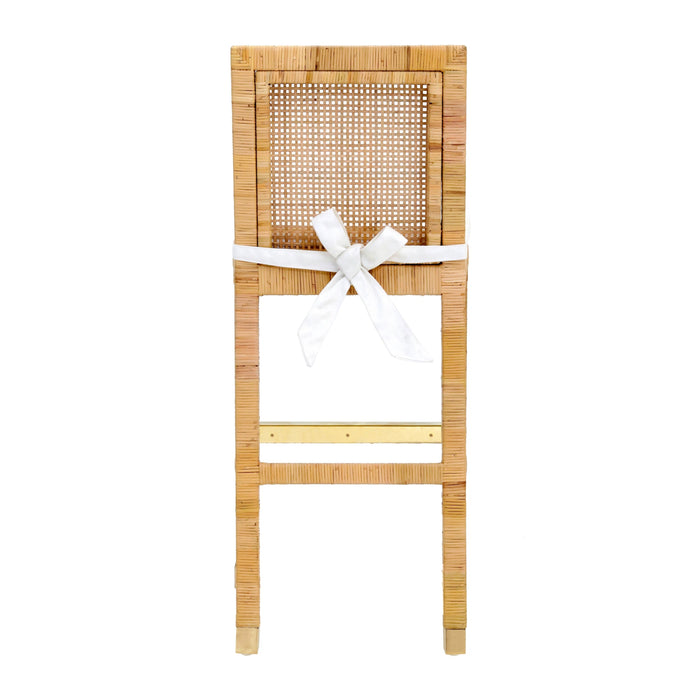 Amara Woven Rattan Performance Fabric Stool