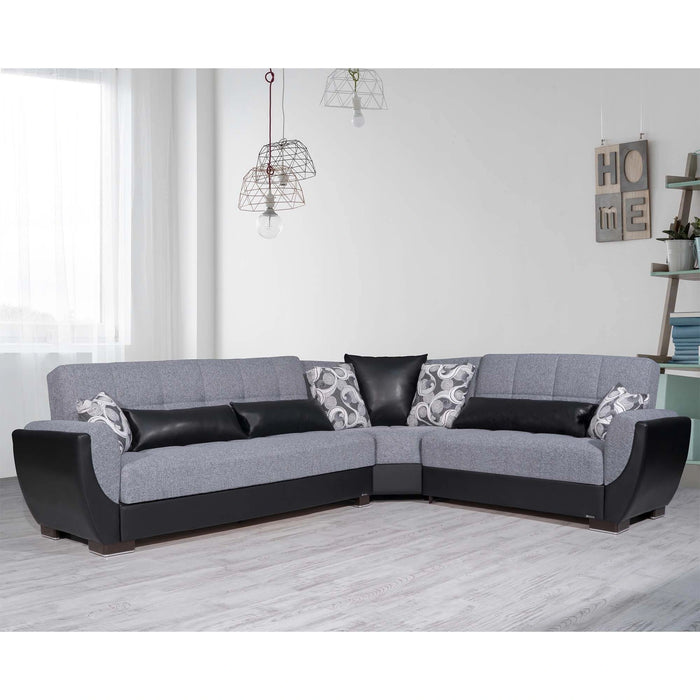 Ottomanson Armada Air Collection Upholstered Convertible Sectional with Storage