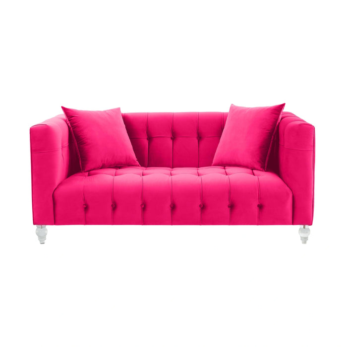 Bea 66" Hot Pink Performance Velvet Loveseat