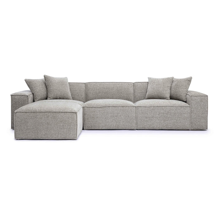 Mindy 4-Piece Performance Chenille Basketweave Modular Sectional