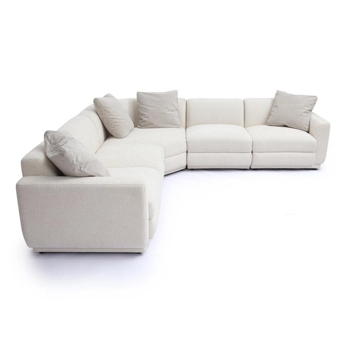 Perry 5-Piece Cream Performance Chenille Modular L-Sectional