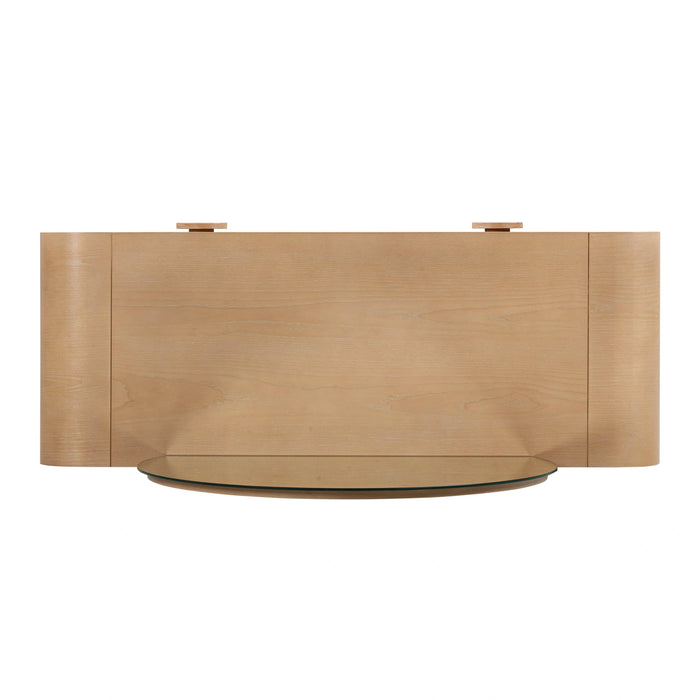 Moonrise 48 Natural Ash 2-Drawer Vanity Desk with Mirror