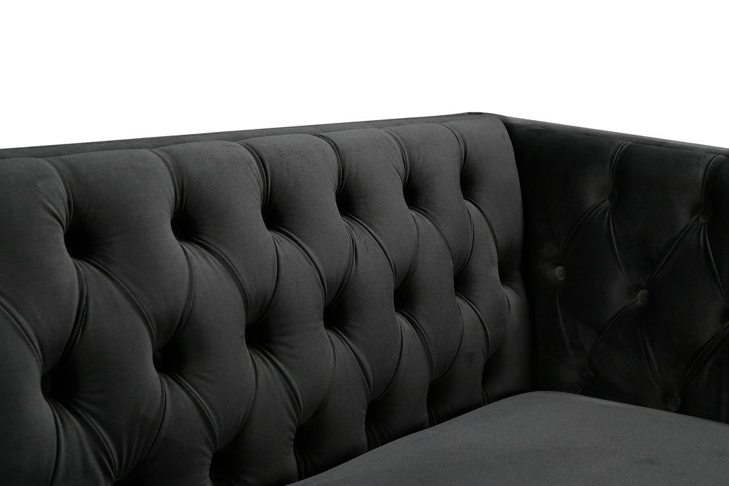 Michelle Black Velvet Sofa