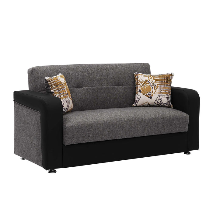 Ottomanson Harmony Collection Upholstered Convertible Loveseat with Storage