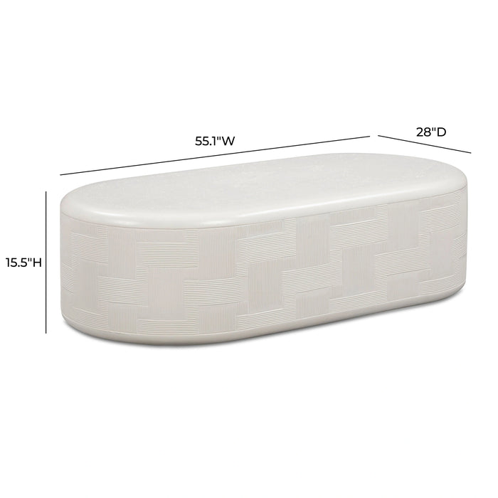 Suraya 55" Indoor/Outdoor Concrete Rounded Coffee Table