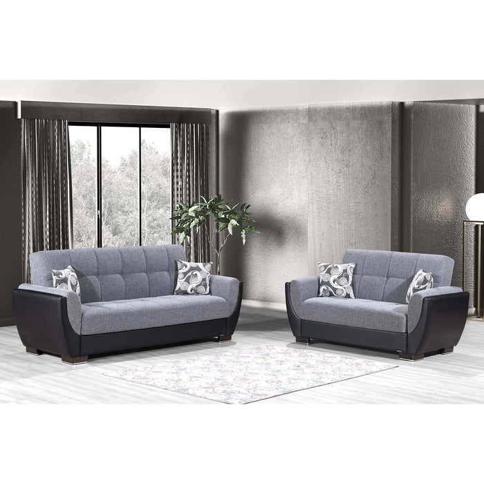 Ottomanson Armada Air Collection Upholstered Convertible Loveseat with Storage