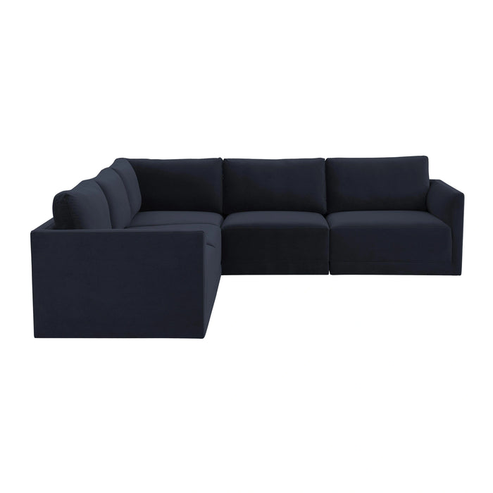 Willow 5-Piece Performance Velvet Modular L Sectional