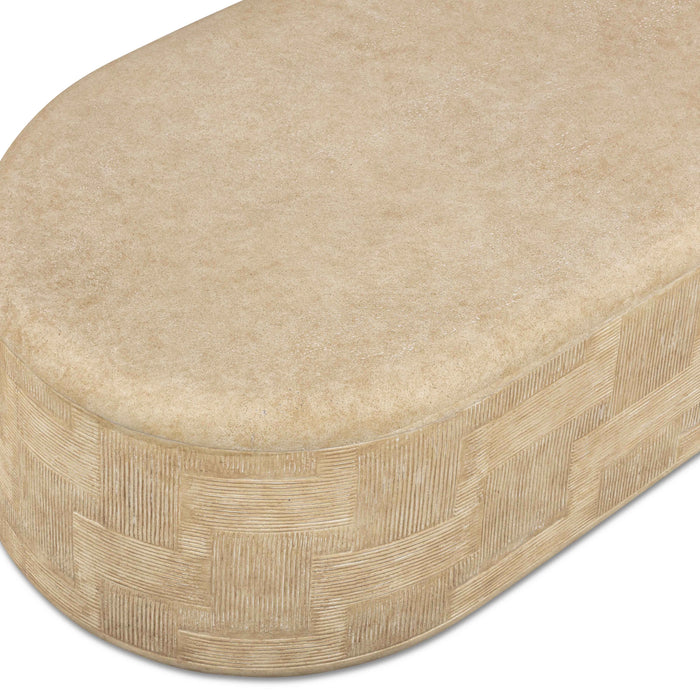 Suraya 55" Indoor/Outdoor Concrete Rounded Coffee Table