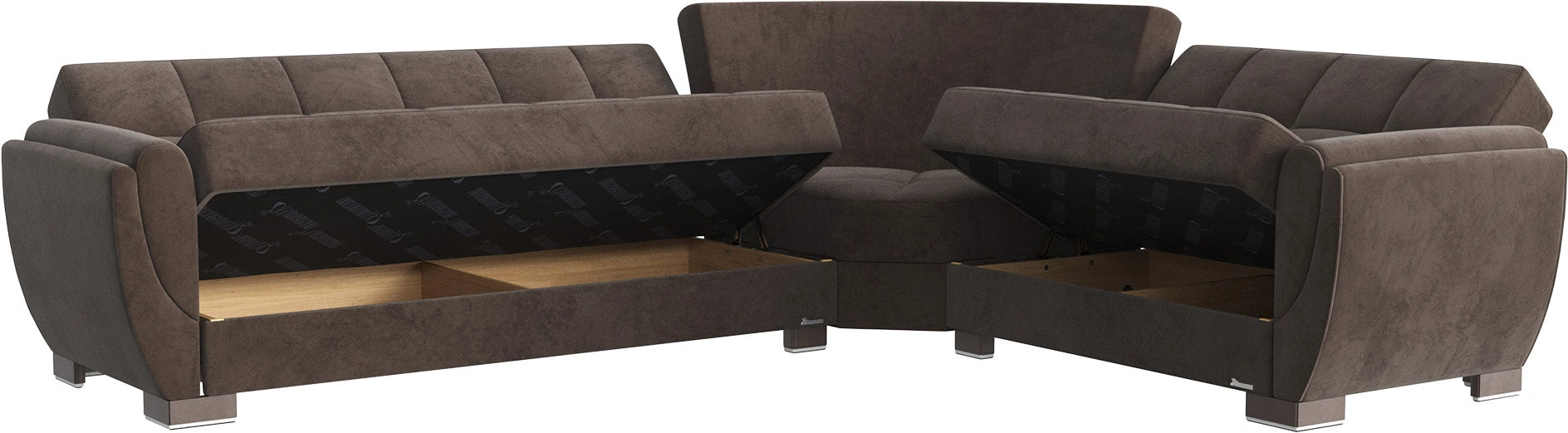 Ottomanson Armada Air Collection Upholstered Convertible Sectional with Storage