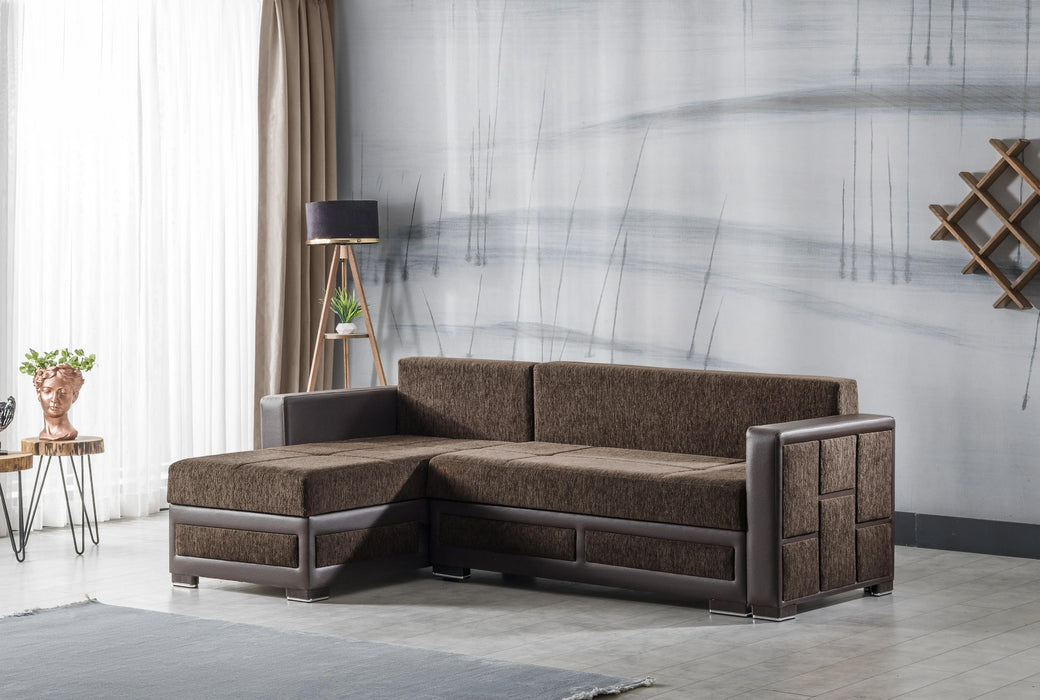 Ottomanson Loft Collection Upholstered Convertible Sectional with Storage