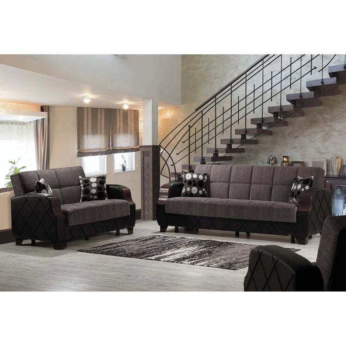 Ottomanson Molina Collection Upholstered Convertible Sofabed with Storage