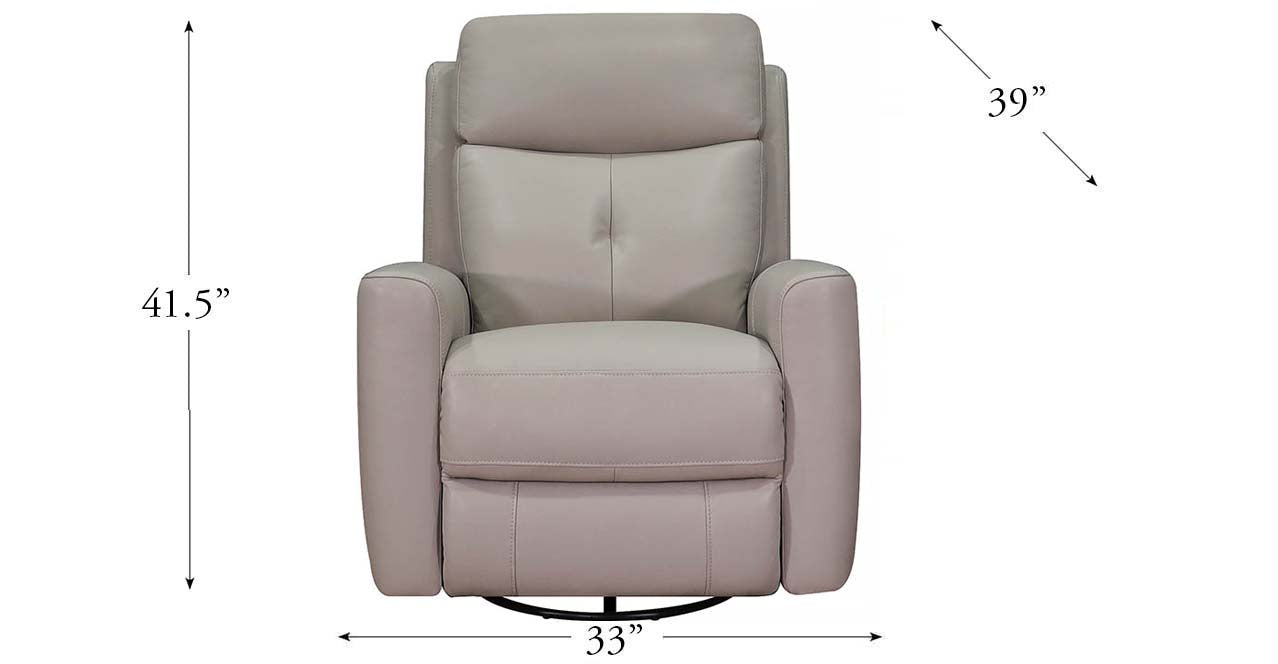 Sterling Power Headrest Swivel Glider Leather Recliner