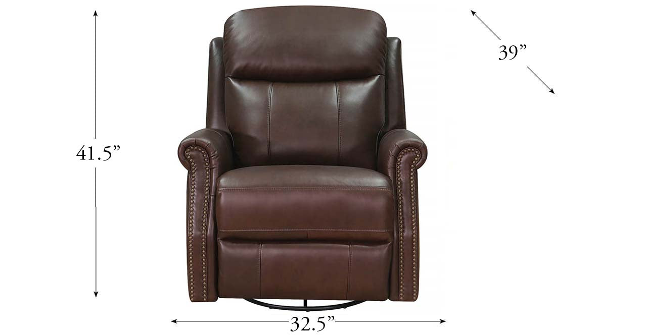 Royce Manual Swivel Glider Leather Recliner