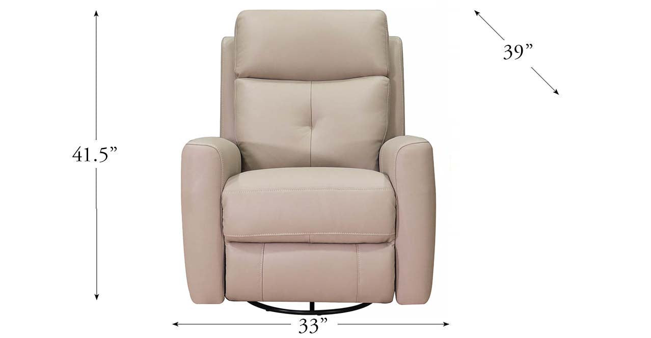 Sterling Power Headrest Swivel Glider Leather Recliner