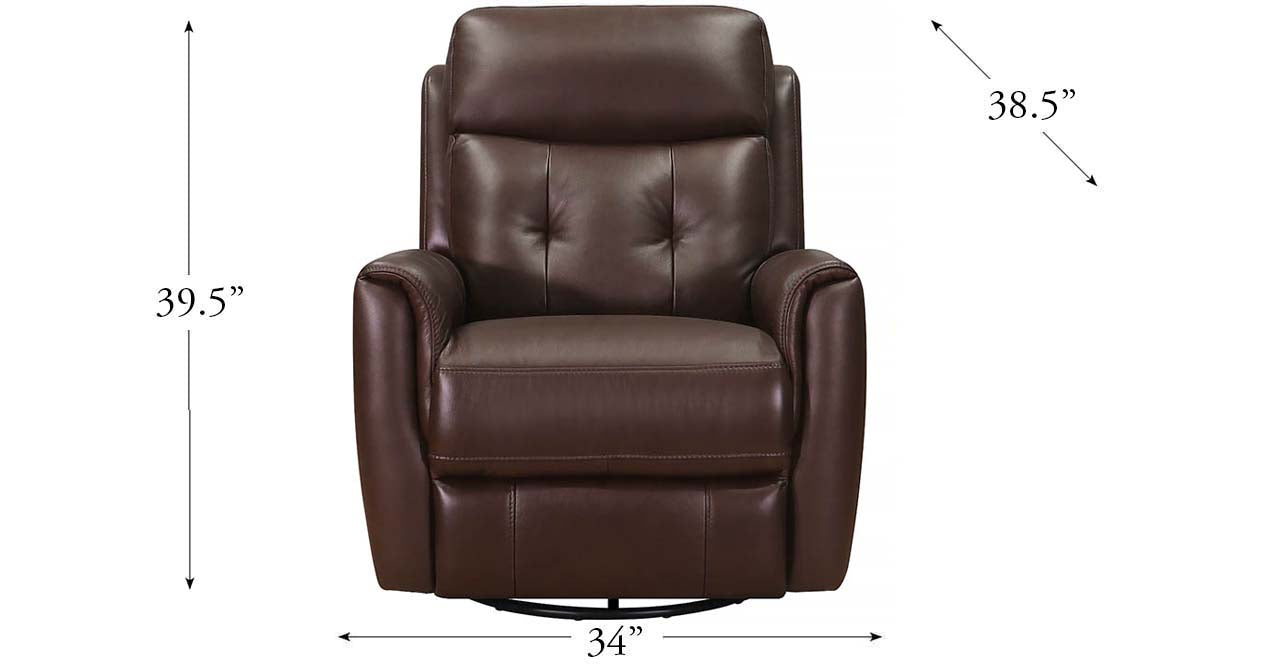 Torino Manual Swivel Glider Leather Recliner