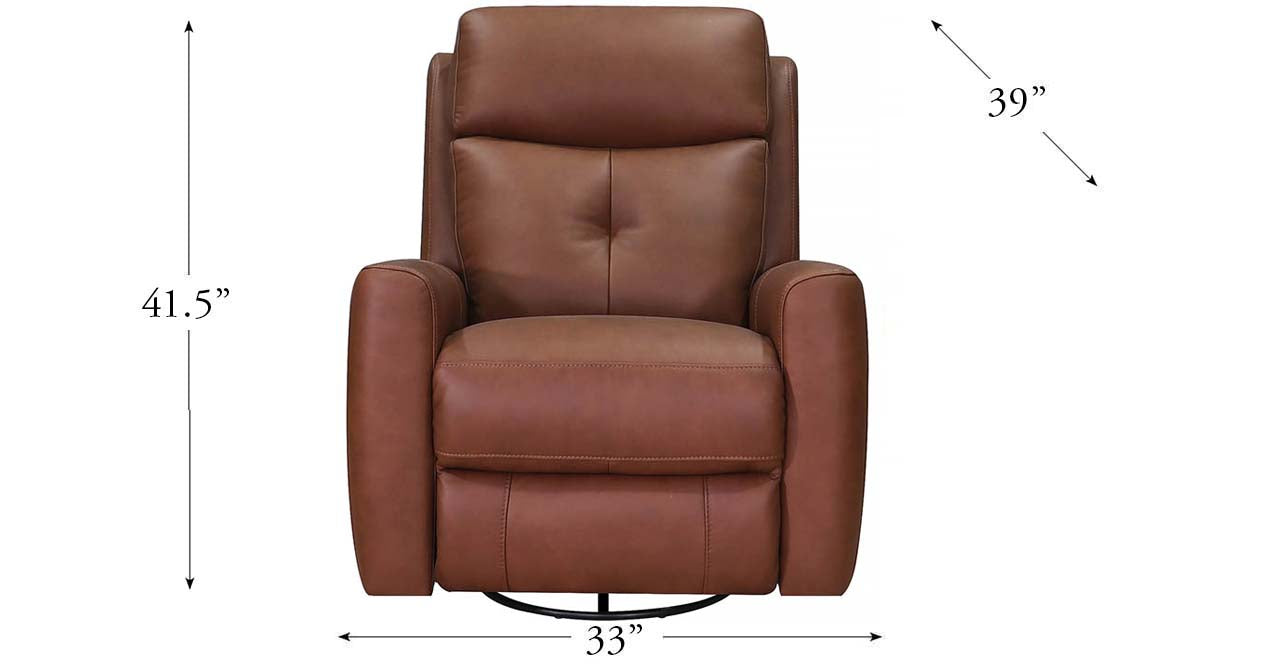 Sterling Power Headrest Swivel Glider Leather Recliner