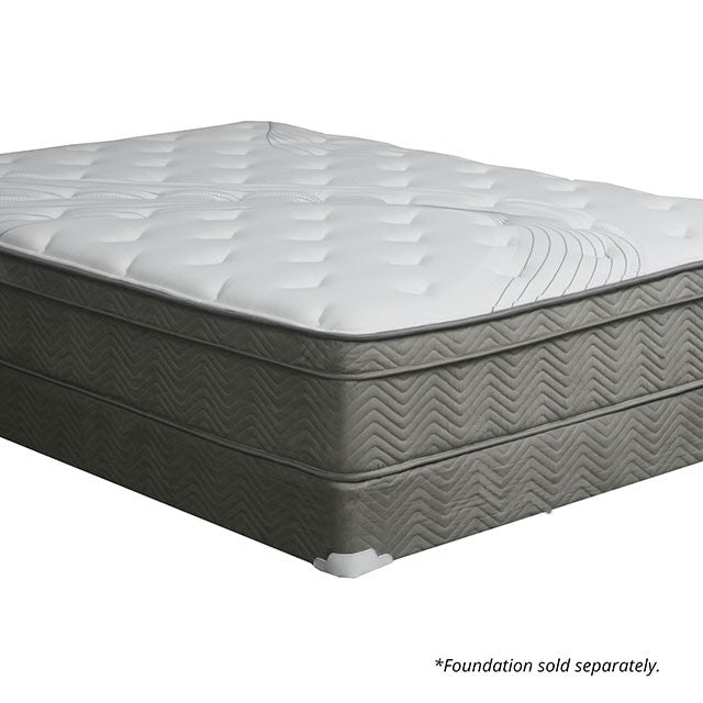 AFTON White/Gray 12" Euro Box Pocket Coil, Cal.King, E king, Full, & Queen