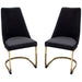 Vogue Set of (2) Dining Chairs in Black Velvet with Polished Gold Metal Base image