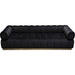 Image Low Profile Sofa in Black Velvet w/ Brushed Gold Base image