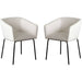 Avery Set of (2) Dining Chairs in Mist White Performance Fabric w/ Black Metal Leg image