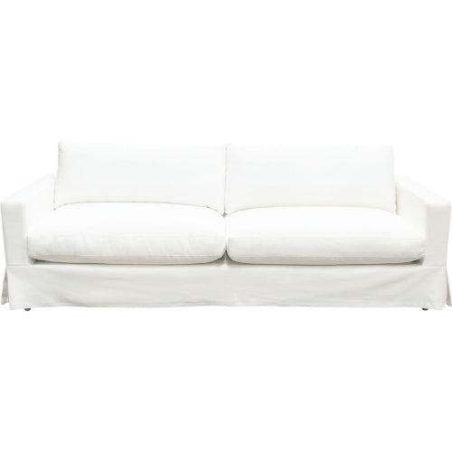 Savannah Slip-Cover Sofa in White Natural Linen image