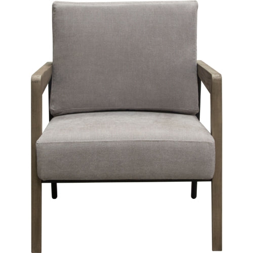 Blair Accent Chair in Grey Fabric with Curved Wood Leg Detail image