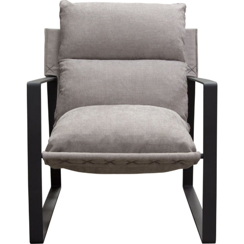 Miller Sling Accent Chair in Grey Fabric w/ Black Powder Coated Metal Frame image