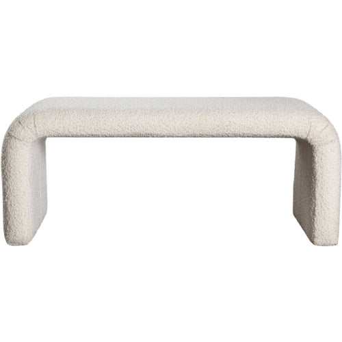 Conrad Accent Bench in Ivory Boucle Fabric image