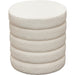 Helix Round Accent Ottoman in Ivory Boucle fabric image