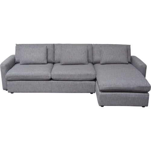 Arcadia 2PC Reversible Chaise Sectional w/ Feather Down Seating in Grey Fabric image