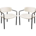 Set of (2) Skyler Dining Chairs in Ivory Boucle Fabric w/ Black Metal Frame image