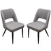 Set of (2) Reveal Dining Chairs in Grey Fabric w/ Black Powder Coat Metal Leg image